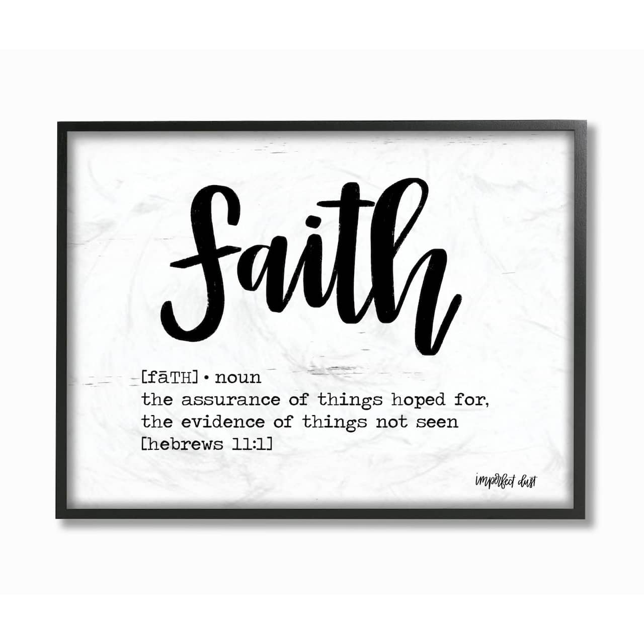 Stupell Industries Faith Definition Religious Black And White Word Design Framed Wall Art
